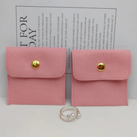 Pochette en velours personnalisée pour bijoux, bracelet, breloque, avec bouton-pression, format enveloppe, emballage multi-tailles sur mesure
