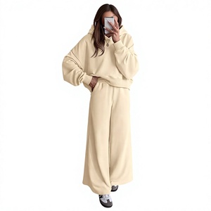 Conjuntos de 2 Piezas para Mujer Hechos a Medida por OEM, Sudaderas con Capucha de Manga Larga, Pantalones Deportivos de Pierna Ancha, Conjuntos Deportivos, Ropa Urbana, Conjuntos de Otoño 2026 - Product Image 1