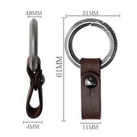 Porte-clés mousqueton en titane de forme ronde, outil de poche EDC portable, support de clés de voiture durable anti-perte, équipement de plein air, boucle métallique