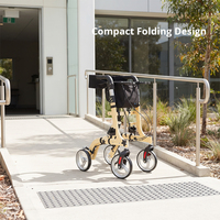 Déambulateur pliant léger Relaxsmith AR2025-Y avec siège et sac, aide à la mobilité stable, certifié CE Classe I, OEM