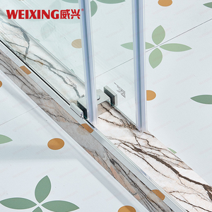 Weixing buena calidad 304 acero inoxidable sin marco Hotel <span class=keywords><strong>baño</strong></span> doble deslizamiento Pantalla de ducha de vidrio templado - Product Image 3