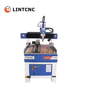 LT-6090 Mini 4 eksen ahşap Metal kesme freze makinesi güçlü yapı 3D CNC Router makine