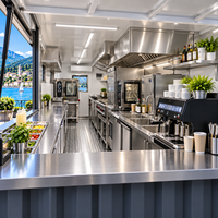 Restaurant mobile en conteneur préfabriqué Etodevice de 20 pieds, café modulaire, boutique de restauration rapide, construction de conteneur personnalisée avec équipement de cuisine