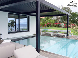 Airfun Outdoor Bio klimatischer motorisierter Aluminium rahmen Pavillon dach Elektrisches Zelt Sonnenschutz system Stoff Taifun Verschluss - Product Image 5