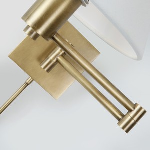 Lámpara de Pared Creativa E14 de Cobre con Brazo Oscilante Ajustable, Luz LED de Tela para Lectura, Ideal para Dormitorios, Hoteles y Estudios - Importación - Product Image 3