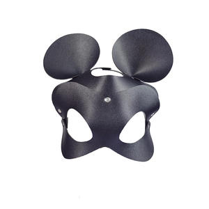 <span class=keywords><strong>Masque</strong></span> de renard en cuir PU noir pour cosplay, jeu pour adultes, Halloween, carnaval, mascarade, BDSM, bondage, bandeau sexy de lapin - Product Image 5