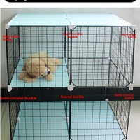 Cage carrée en plastique DIY pour chat, niche pour chien, enclos pour lapin, villa pour oiseaux, clôture, support à fleurs, organisateur de rangement de dessin animé
