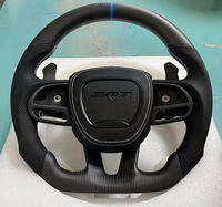 Volant en fibre de carbone de qualité pour Dodge Challenger Charger Srt, volant de voiture personnalisé en CF avec éclairage LED, échappement Rpm 2013+