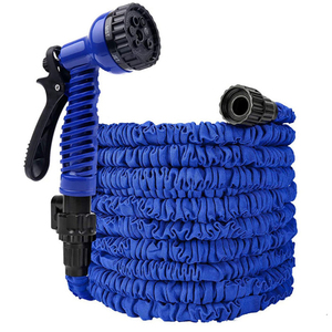 <span class=keywords><strong>Tuyau</strong></span> d'<span class=keywords><strong>arrosage</strong></span> extensible de haute qualité Qingge QGO001 pour extérieur, pistolet à pulvérisation 7 modes, léger, flexible, polyester/plastique/latex - Product Image 1