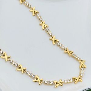 Moda 18K chapado en oro Gemma Owen <span class=keywords><strong>XO</strong></span> beso collar con cristal encanto Collar Cubic Zirconia diamante joyería para ella - Product Image 4