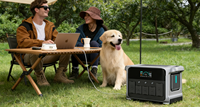Station d'alimentation portable LiFePO4 1800W à onde sinusoïdale pure avec double onduleur, générateur solaire MPPT et panneau solaire pour le camping en extérieur