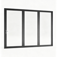 Porte pliante en aluminium de style américain, résistante aux intempéries, double vitrage, horizontale, pliante en accordéon, pour maisons