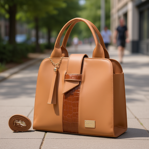Bolso Tote Artesanal Color Camel para Mujer Estilo Juvenil Tamaño Pequeño/Mediano Bolso Bandolera de Paja con Dos Asas y Patrón de Personaje Estilo Casual - Product Image 2