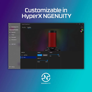 Microphone dynamique HyperX QuadCast 2 original pour le gaming, le streaming, le podcasting, avec commandes intégrées, éclairage LED, amovible - Product Image 2