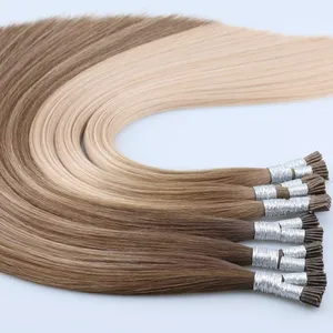 Deluxe-extensiones de cabello humano de queratina, doble pegamento suave con punta, cutícula completa