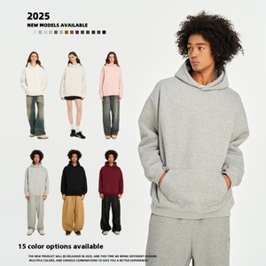 Sudadera con Capucha Unisex de Color Sólido para Hombre y Mujer, Diseño Forrado de Algodón Grueso, Logotipo Técnico Estampado en la Parte Delantera, para Uso en el Campus en Otoño - Product Image 5