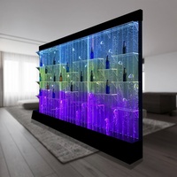 Mur de bulles d'eau LED contemporain, thème vie marine, lumières changeantes de couleur, matériau acrylique, taille personnalisable, pour sol