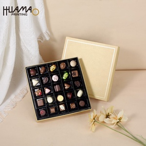 Gold Foil Custom Logo Premium Gift Box Paper Grids Packaging Food Grade Chocolate Box