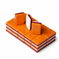 Ensemble de tuiles de Mahjong américaines en acrylique gravées sur mesure, design moderne, portable, divertissement artistique, Orange Requin de Luxe, OEM d'usine