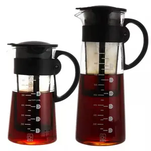 Préparation de café glacé 650ml 900ml, bouilloire à café, en verre Borosilicate, avec ligne de mesure, étanche, populaire