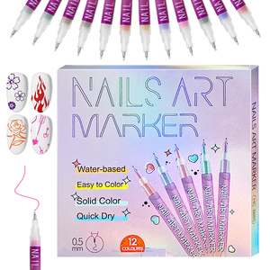 Stylos à ongles en gel à séchage rapide, 12 couleurs, 0,5 mm, pour la peinture, le graffiti, le marquage acrylique et les outils, stylos à ongles pour enfants - Product Image 1