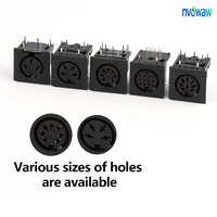 Conector Circular Mini Din Hembra MDC, Conector Din Redondo de 3/4/5/7/8/9 Pines para Montaje en PCB