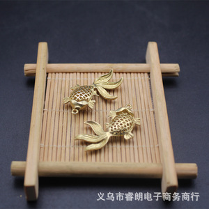 Hollow Goldfish Charms 32mm Length 17mm Width Copper Alloy For Jewelry Making Gift Unisex - Product Image 4