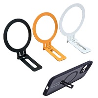 Chargeur sans fil métallique ultra-fin avec support magnétique pliable et rotatif, support de téléphone de bureau à ventouse dissimulée, autocollant arrière
