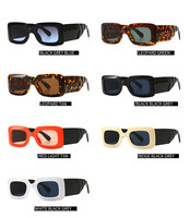 Logo personnalisé surdimensionné UV400 noir léopard coloré nuances lunettes de soleil style hip hop carré lunettes de soleil noir