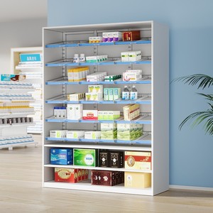 Étagère à médicaments en acier 2 étagères fixes et unité à 6 niveaux <span class=keywords><strong>avec</strong></span> 18 plateaux coulissants Clinique d'hôpital Infirmerie <span class=keywords><strong>Pharmacie</strong></span> <span class=keywords><strong>Armoire</strong></span> à <span class=keywords><strong>pharmacie</strong></span> - Product Image 3