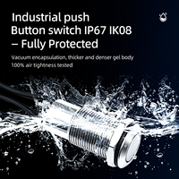 Interrupteur à bouton-poussoir IP67 12 mm en acier inoxydable 304 CE pour tête de commande électronique, borne 1NO