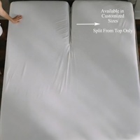 Ensemble de draps de lit ajustables 4 pièces en coton 100% 600 fils, avec poche profonde de 15 pouces, pour lit Cal King de 36 pouces, modèle Split Top Flex Head