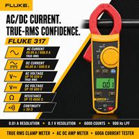   Pince ampèremétrique numérique AC/DC 317 True RMS, testeur électrique professionnel, multimètre à pince 600A, garantie 1 an, CAT III 600V