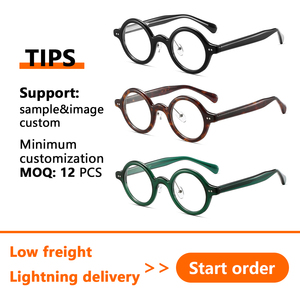 Nuevas <span class=keywords><strong>Gafas</strong></span> Retro de Alta Calidad al por Mayor con Marco Redondo TR90 Unisex, Espejo Plano Simple y Artístico, Personalizadas con Protección Anti-Luz Azul para Miopía - Product Image 2