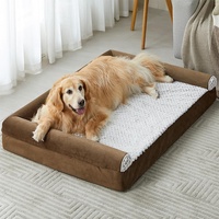 Coussin de canapé orthopédique avec housse imperméable amovible, mousse à mémoire de forme, lit pour chien de taille moyenne à grande