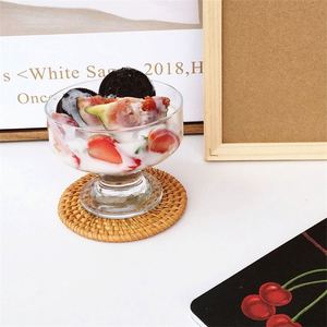 Sets de table tressés Hyancith, petits, ronds, en <span class=keywords><strong>jacinthe</strong></span> d'eau, 30 cm, <span class=keywords><strong>bleu</strong></span>, style bohème, en toile de jute tressée, pour la cuisine - Product Image 2