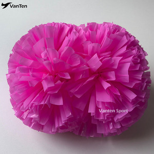 Pon Pon da Cheerleading Rosa Acceso da 4 Pollici con Manico, in Plastica Metallizzata, per Competizioni Allstar, Prezzo di Fabbrica - Product Image 4