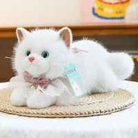 Peluche réaliste chat Ragdoll, jouet en peluche de qualité, simulation mignonne, chaton à longue fourrure, cadeau pour filles et amies, vente en gros