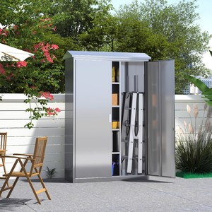Stainless Steel Outdoor <b>Tool</b> <b>Cabinet</b> 1800X900X400MM Lockable Garden <b>Storage</b> <b>Cabinet</b> With 2 Doors For Patio Use - Product Image 1