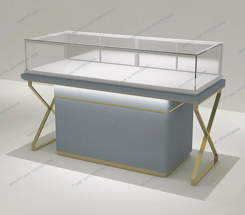 Custom Luxury Jewellery Shop Counter Design Sales Table Jewelry Shop Furniture Jewelry Display Cabinet Showcase