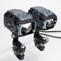 Feux de route pour moto à LED, yeux de démon, feux antibrouillard, faisceau haut/bas, stroboscope, projecteur auxiliaire externe 60W pour moto