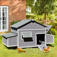 Nouveau Nid de Poule de Luxe Extérieur Imperméable et Anti-Froid, Villa pour Poules avec Maison Principale, Cage à Poules en Bois