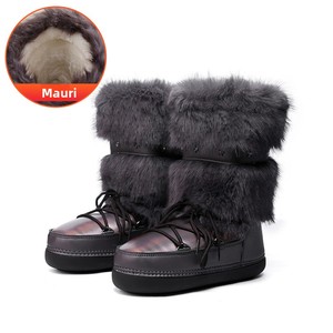 รองเท้าบูทกันหิมะสำหรับเด็กและผู้ใหญ่ รุ่นใหม่ปี 2027 KJ Space <span class=keywords><strong>Boots</strong></span> แบบหุ้มข้อกลาง ขนเต็มตัว กันน้ำ กันลื่น สำหรับฤดูหนาว บุขนแกะหนานุ่มพิเศษ อุ่นสบาย ใช้ได้ทั้งชายและหญิง - Product Image 6