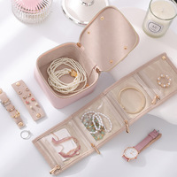 Bijoux portables voyage petites boîtes femmes accessoires de voyage boîtes à bijoux en cuir PU