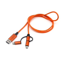 Cable de Carga Rápida Multifuncional 5 en 1 con Trenzado de Nailon, USB-A/Tipo-C/8 Pines/Micro USB 60W para Teléfono Móvil y Computadora, Precio de Fábrica