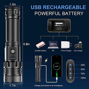 Lampe de poche LED en aluminium miniature 1000 Lumen pour camping <span class=keywords><strong>électrique</strong></span> <span class=keywords><strong>rechargeable</strong></span> super lumineuse longue portée lampe <span class=keywords><strong>torche</strong></span> COB - Product Image 4