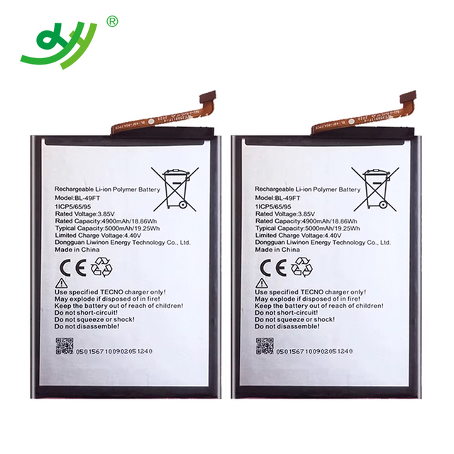 Rechargeable Li-ion Polymer Battery BL-49FT Battery for TECNO CD6 Camon 15 Spark 5 Air KD8 POP 4 BC2 5000mAh 3.85V