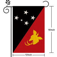 Papouasie-Nouvelle-Guinée Drapeau Extérieur Durable Lin Matériel 12x18 Pouces Transfert Thermique Imprimé Style Suspendu pour les Événements