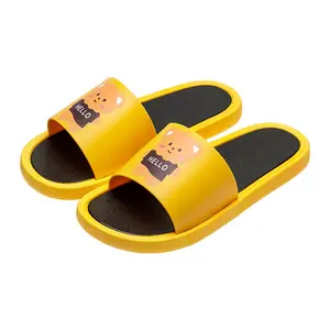 Sandal PVC Gaya Jepang Minimalis Dalam Ruangan Musim Panas Sandal Selop Geser Antiselip Bersirkulasi Udara Kamar Mandi Wanita