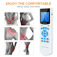 Unité TENS EMS Stimulateur musculaire à batterie rechargeable Mini masseur portable Unité TENS avec 8 coussinets réutilisables